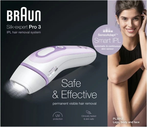 Braun PL3012 Silk Expert Pro 3 IPL Haarentfernungssystem Weiß/lila – Bild 3