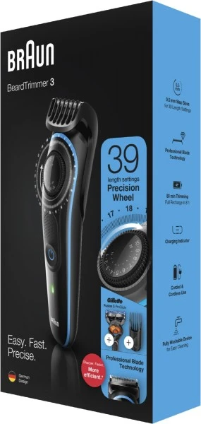 Braun BT 3240 BeardTrimmer Bartschneider Schwarz/blau 2 Braun BT 3240 BeardTrimmer Bartschneider Schwarz/blau – Bild 2