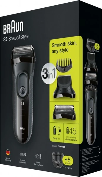 Braun 3000BT Shave&Style Series 3 Rasierer Schwarz â Bild 4