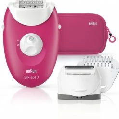Braun 3-415 GS Silk-epil Geschenkset Epilierer Himbeer