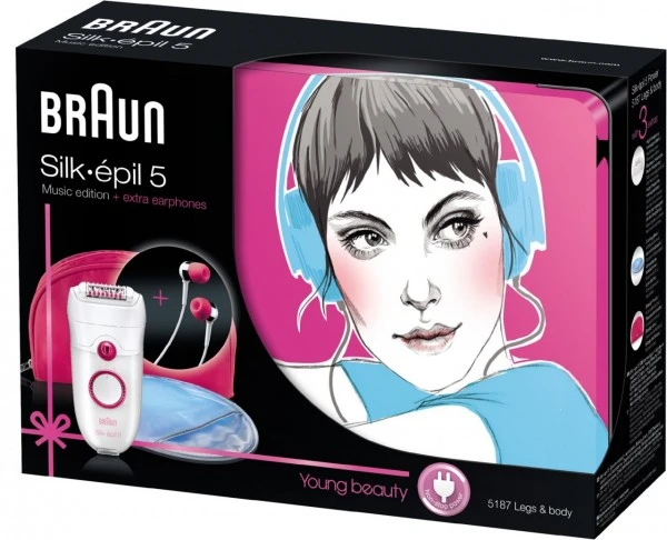 Braun 5187 Silk-épil 5 Epilierer + Kopfhörer Weiß – Bild 2