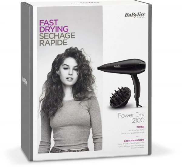 BaByliss D563DE Power Dry 2100 Haartrockner Schwarz – Bild 4