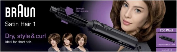 Braun AS 110 Satin Hair 1 Warmluft-StylingbĂŒrste Schwarz â Bild 2