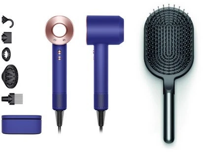 Dyson Supersonic HD07 + Paddlebrush Haartrockner Violettblau/rosé