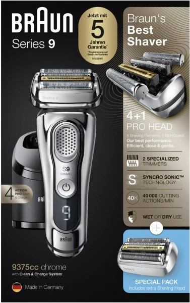 Braun 9375C Series 9 + Scherteil Rasierer Chrom â Bild 3