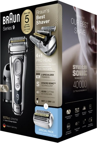 Braun 9375C Series 9 + Scherteil Rasierer Chrom â Bild 2