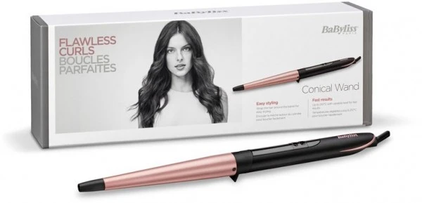 BaByliss C454E Rose Quartz Conical Wand Lockenstab Rose/schwarz – Bild 5