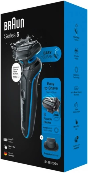 Braun 51-B1200S Series 5 Trocken-Nass Rasierer Schwarz/blau â Bild 2