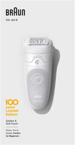 Braun 100 Jahre Silk-épil 5 Epilierer Weiß/grau