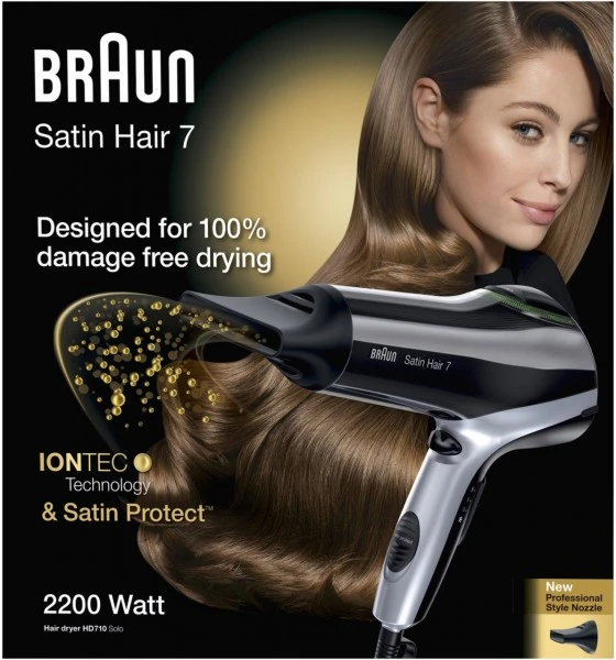 Braun HD710 Solo Satin Hair 7 Haartrockner Schwarz 2 Braun HD710 Solo Satin Hair 7 Haartrockner Schwarz – Bild 2
