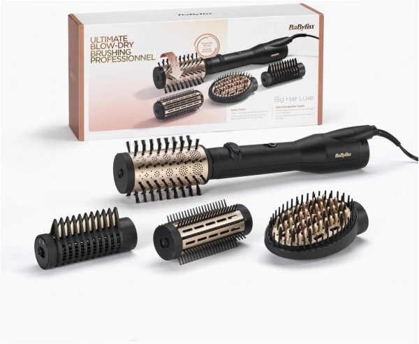 BaByliss AS970E Big Hair Luxe Warmluft-StylingbĂĽrste Schwarz